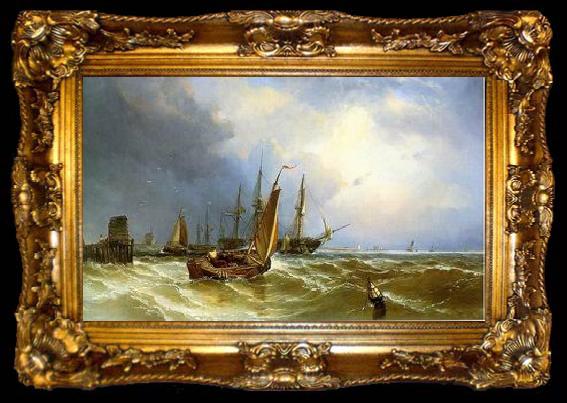 framed  unknow artist Seascape, boats, ships and warships. 143, ta009-2